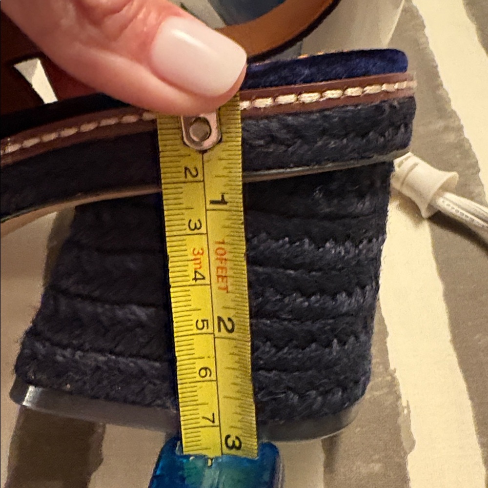 Tory Burch Dark Blue Velvet Sandals - Picture 7 of 7